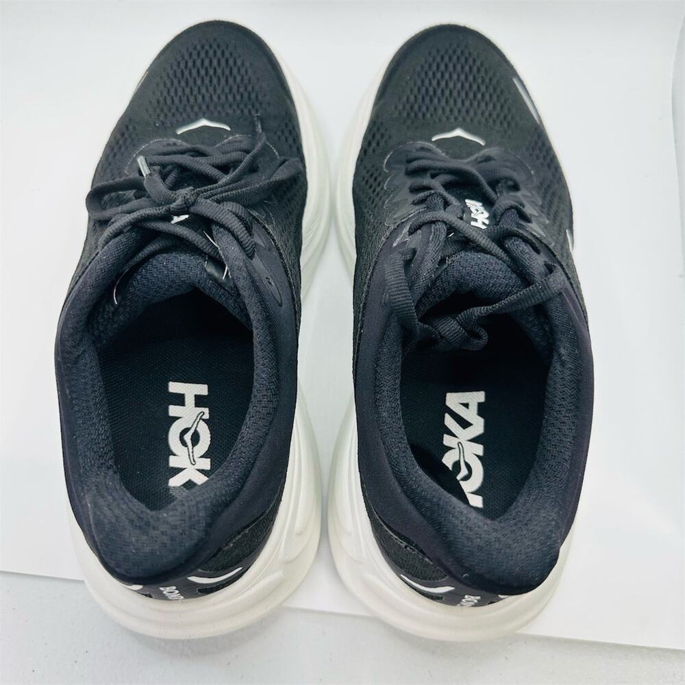 HOKA Bondi 9 Running Shoes Black/White Max Cushion | Women's Size 7 B US | EUC - Picture 5 of 8